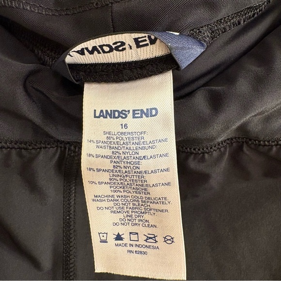 Lands' End Black Athletic Swim Shorts, 16, NWOT - Picture 6 of 8